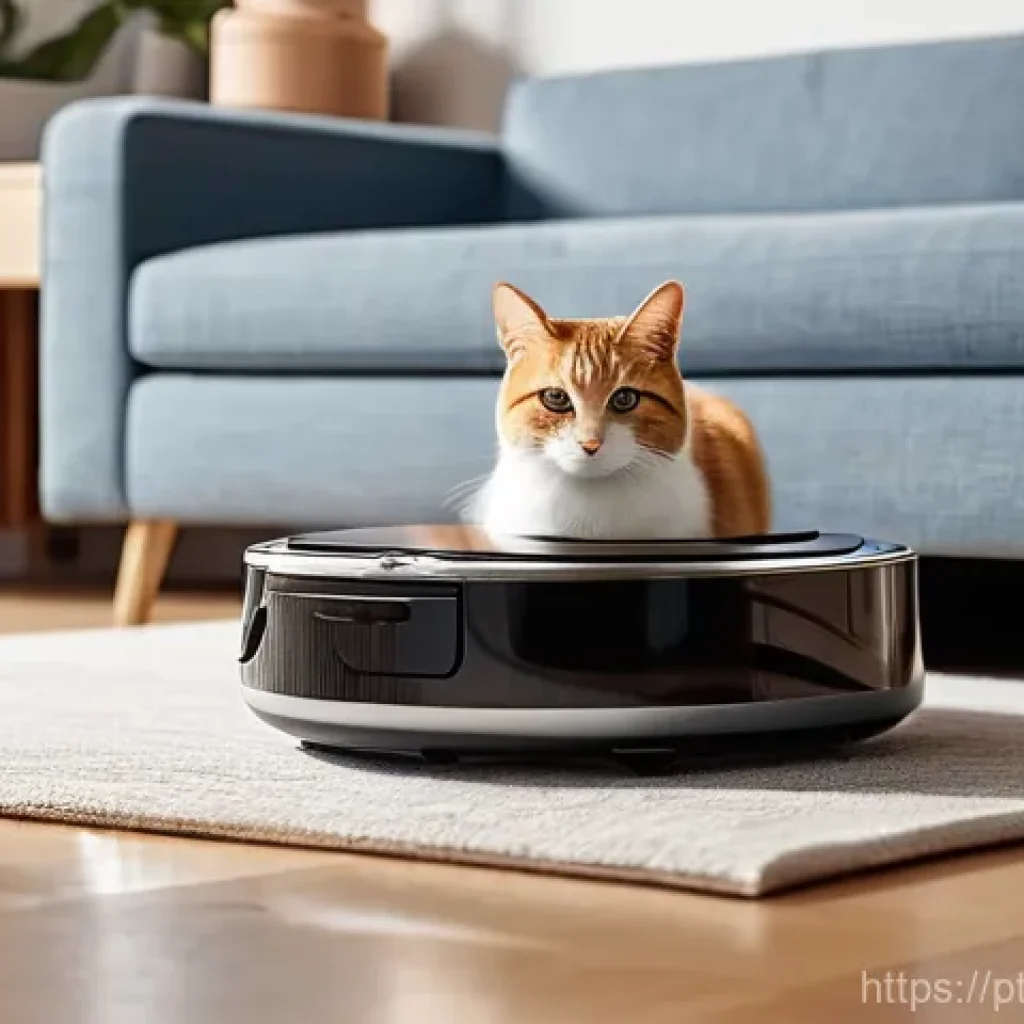 로봇청소기와 진공청소기 비교 - **"Daily Effortless Clean with Robot Vacuum"**
A bright, modern living room with light wooden fl...