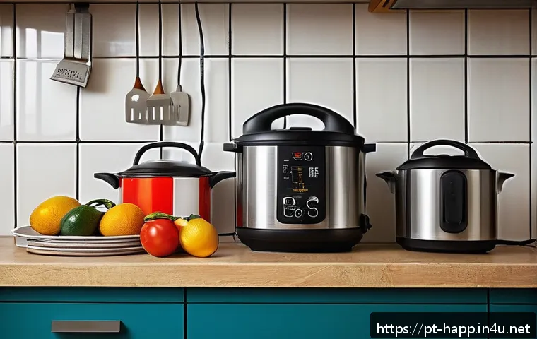 홈가전 고장 사례와 예방 - A modern Brazilian kitchen scene showing multiple electrical appliances plugged into a power strip w...
